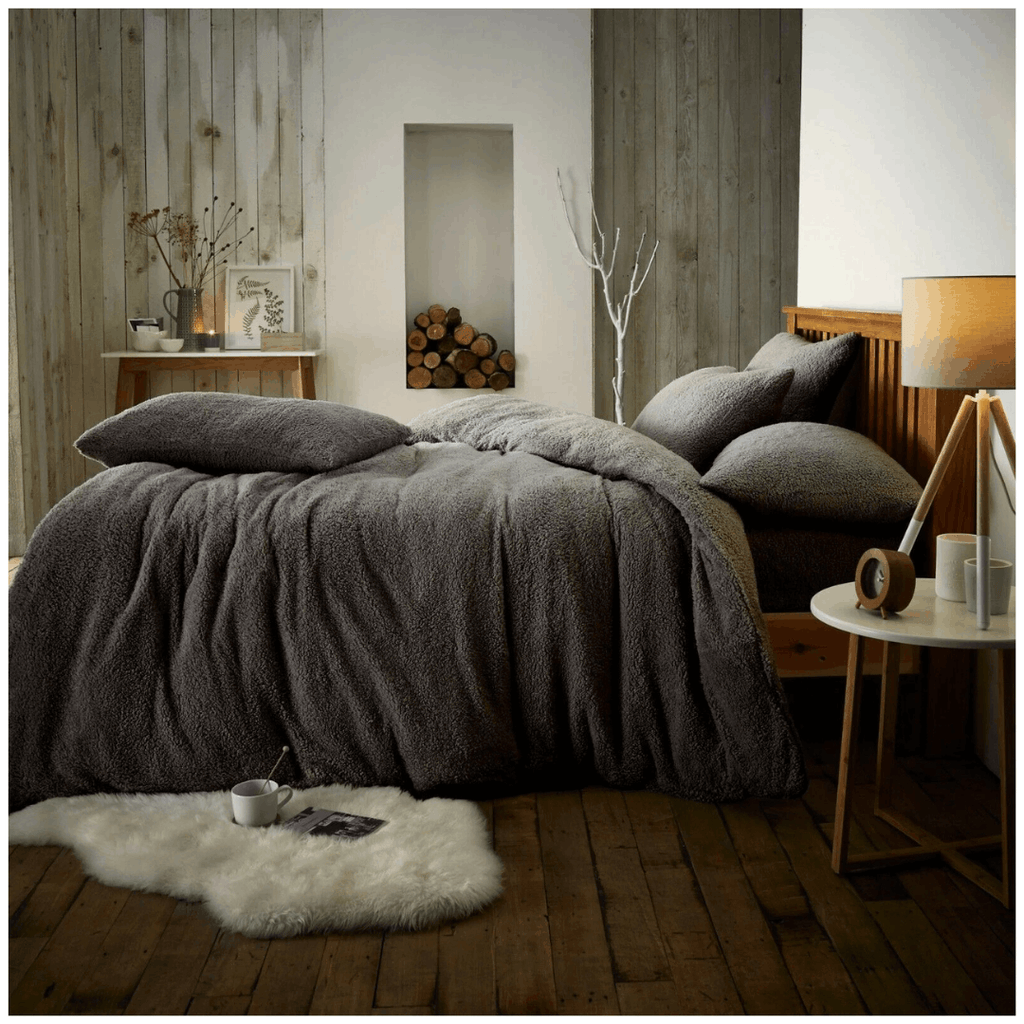 Soft Teddy Bear Fleece Duvet Cover Set