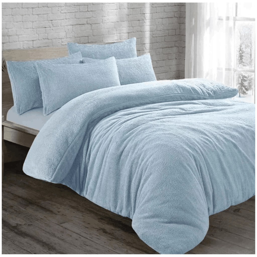 Soft Teddy Bear Fleece Duvet Cover Set