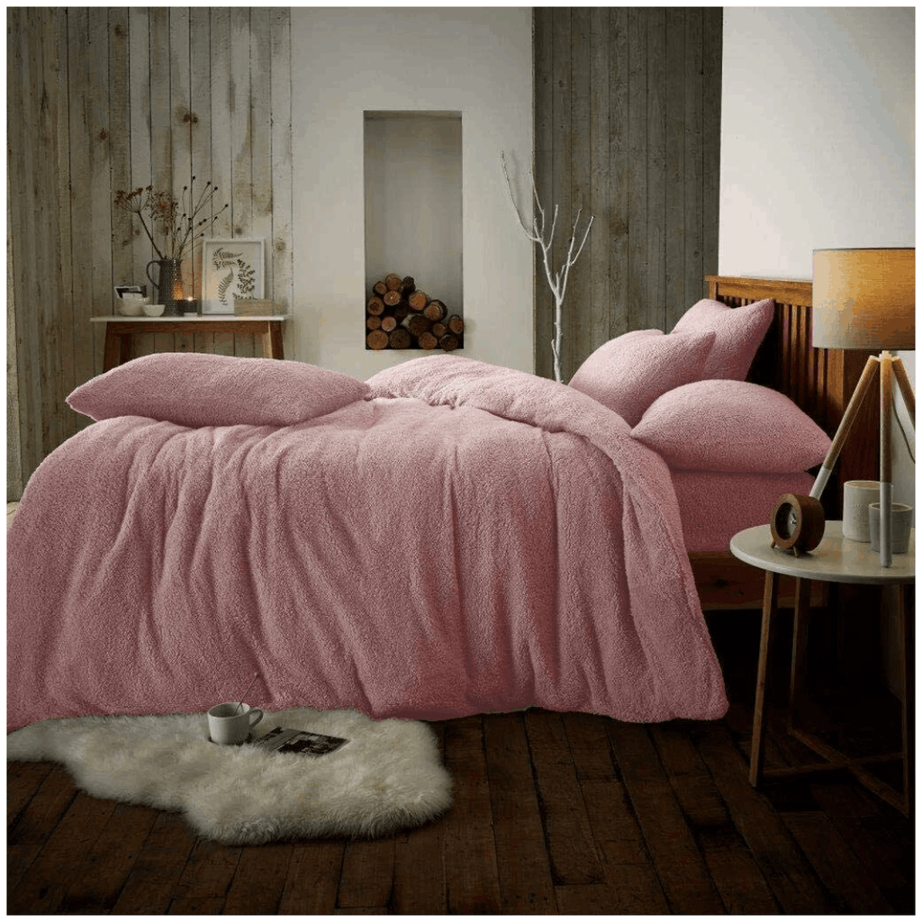 Soft Teddy Bear Fleece Duvet Cover Set