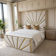 Load image into Gallery viewer, Soft Plush Sunrise Stripe Bed | Versatile Storage Options