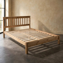 Load image into Gallery viewer, Solid Waxed Pine 4ft6 Slatted low End Bed-frame