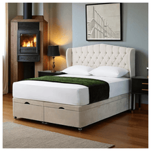 Load image into Gallery viewer, Statement Wingback Ottoman Bed