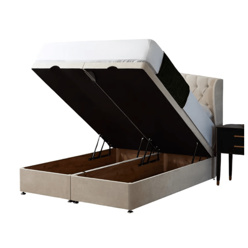 Statement Wingback Ottoman Bed