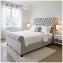 Load image into Gallery viewer, Stylish Crushed Velvet Sleigh Bed with Storage