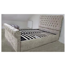 Load image into Gallery viewer, Stylish Crushed Velvet Sleigh Bed with Storage