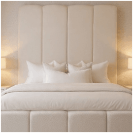 Teddy Boucle 80 High-Back Bed with Ottoman Storage