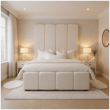 Load image into Gallery viewer, Teddy Boucle 80 High-Back Bed with Ottoman Storage