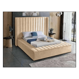 Ultimate Oslo Velvet Wingback Bed with Optional Storage