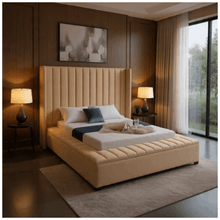 Load image into Gallery viewer, Ultimate Oslo Velvet Wingback Bed with Optional Storage
