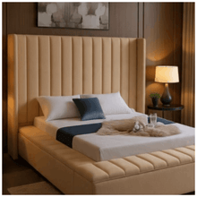 Load image into Gallery viewer, Ultimate Oslo Velvet Wingback Bed with Optional Storage