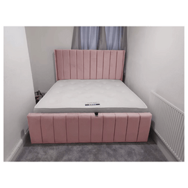 Ultimate Premium Plush Velvet Alton Winged Bed with Gas Lift Storage