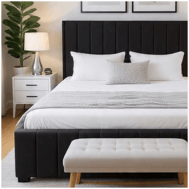 Ultimate Premium Plush Velvet Alton Winged Bed with Gas Lift Storage