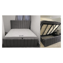 Load image into Gallery viewer, Ultimate Premium Plush Velvet Alton Winged Bed with Gas Lift Storage