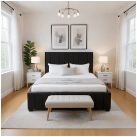 Ultimate Premium Plush Velvet Alton Winged Bed with Gas Lift Storage
