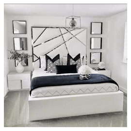 Ultra Luxury Silver Stripe Bed