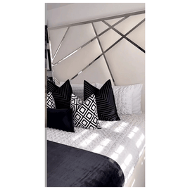 Ultra Luxury Silver Stripe Bed