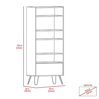 1 Drawer Display Bookcase