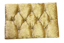 Load image into Gallery viewer, Footstool Pouffe Champagne Gold Crush Velvet