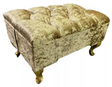 Footstool Pouffe Champagne Gold Crush Velvet