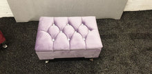 Load image into Gallery viewer, Footstool Pouffe Pink Velvet Plush