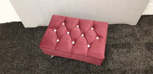 Load image into Gallery viewer, Footstool Pouffe Red Velvet Plush