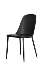 Load image into Gallery viewer, duo chair, black plastic seat with black metal legs (pair)