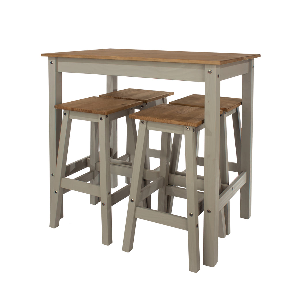 linea breakfast table & 4 high stool SET