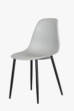 Load image into Gallery viewer, curve chair, light grey plastic seat with black metal legs (pair)