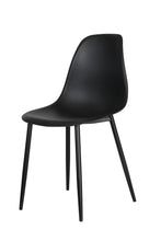 Load image into Gallery viewer, curve chair black plastic seat with black metal legs (pair)