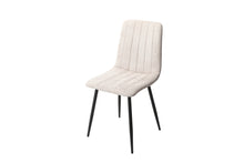 Load image into Gallery viewer, straight stitch natural dining chair, black tapered legs (pair)