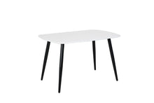 Load image into Gallery viewer, rectangular dining table, white painted top with black tapered legs